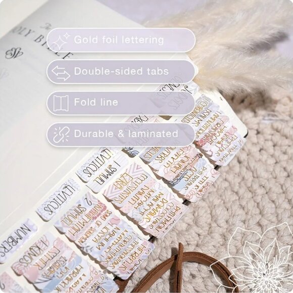 Bible Tabs, Gold Foil Lettering, Laminated - Picture 3 of 6